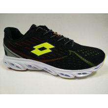 Men′s Fashion Black Round Toe Running Shoes Footwear